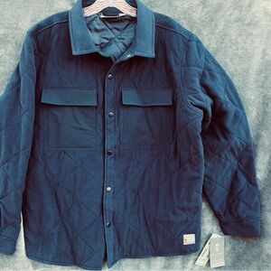 Men’s Free Country Quilted Navy Shirt Jacket Size XL Pockets‎ Snaps NWT
